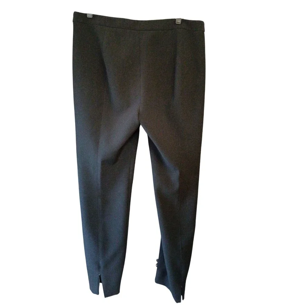 ST. JOHN Women's Viscose Blend Flat Front Side Zip Trouser Pant size 12 Black